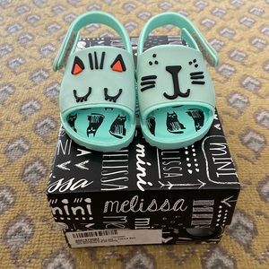 Mini Melissa Teal Toddler Sling Back Sandal size 5